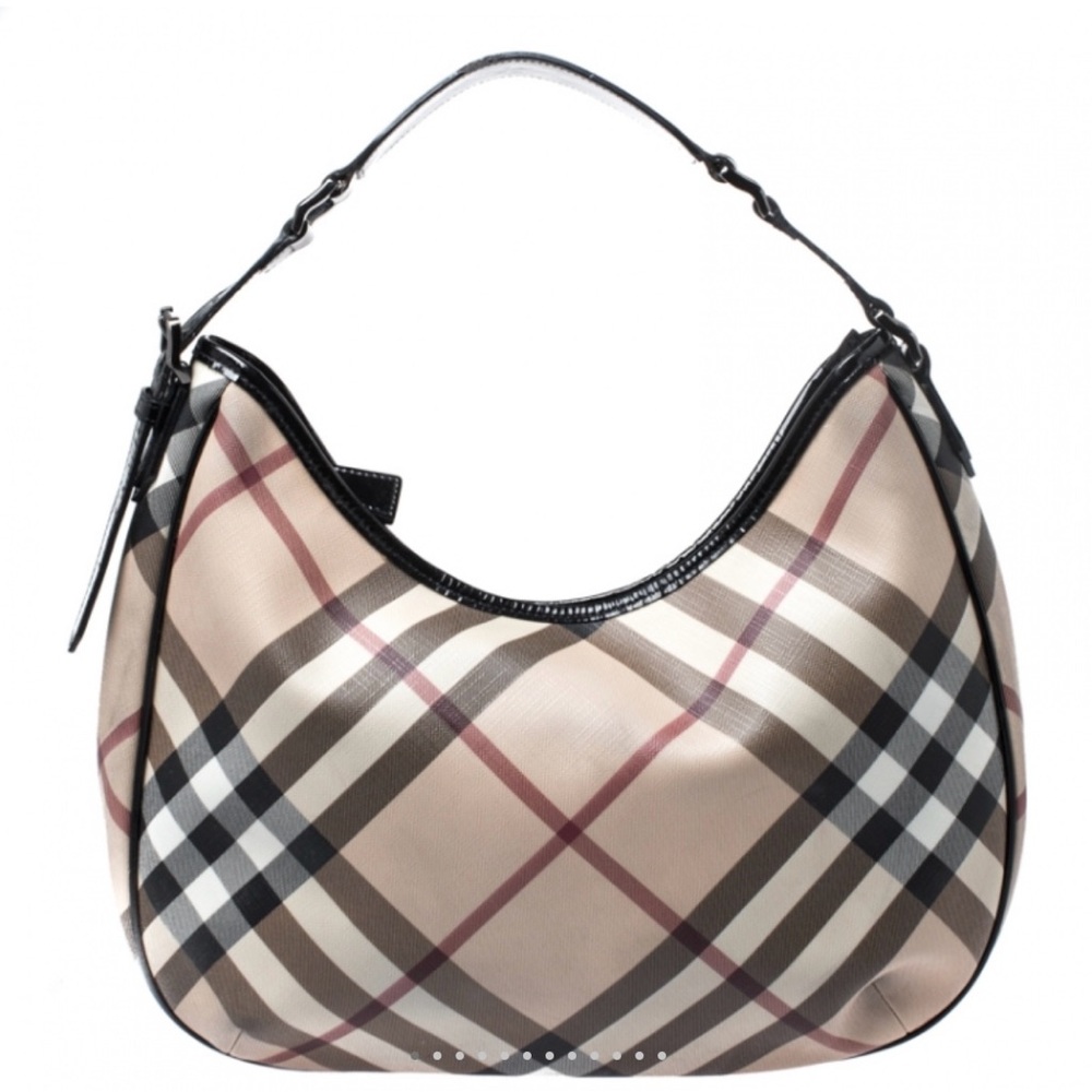 Authentic Burberry coated canvas hobo purse. Perfect condition, never used.